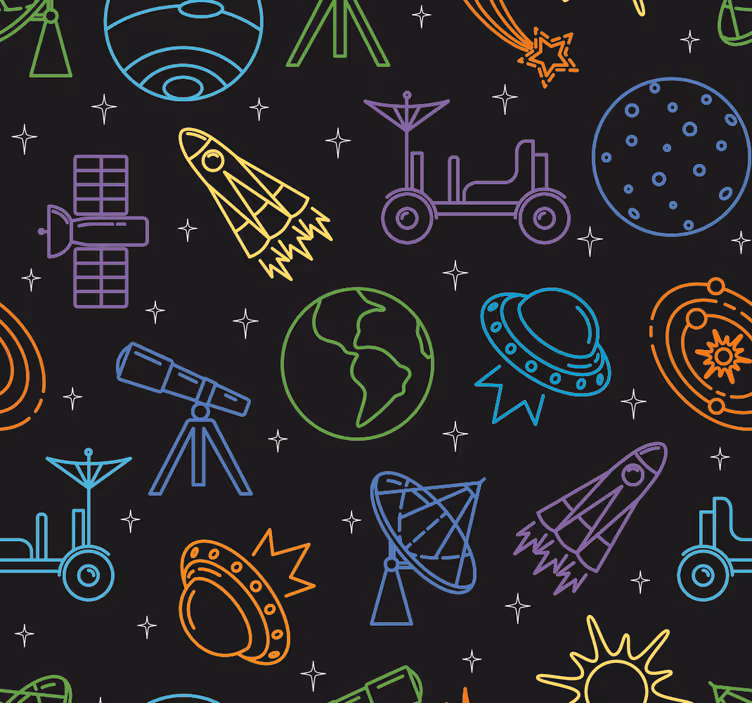 Papel pintado infantil exploración celestial - TenVinilo