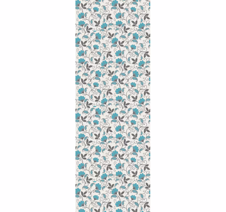 Papel pintado floral inspiración de azulejos florales - TenVinilo