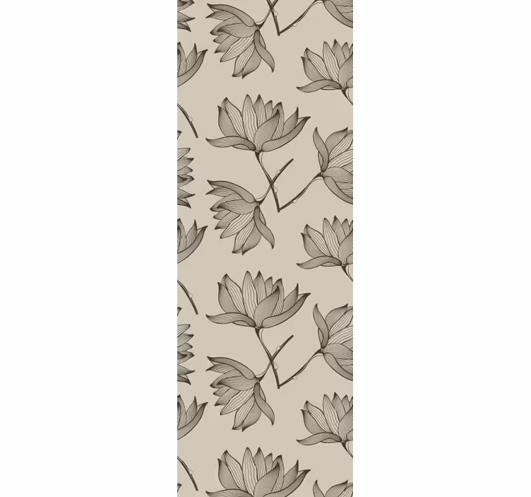 Papel pintado flores floral delineado - TenVinilo