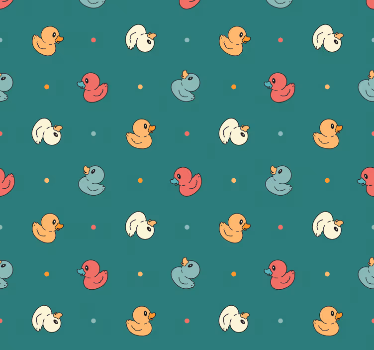 Papel pintado baño patrón de pato de goma - TenVinilo