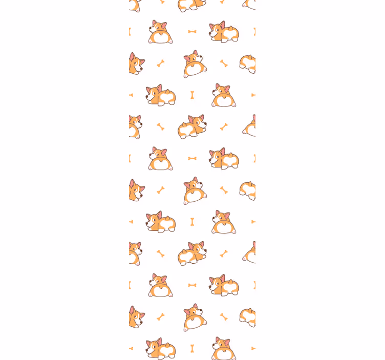 Papel pintado perros corgis juguetones - TenVinilo