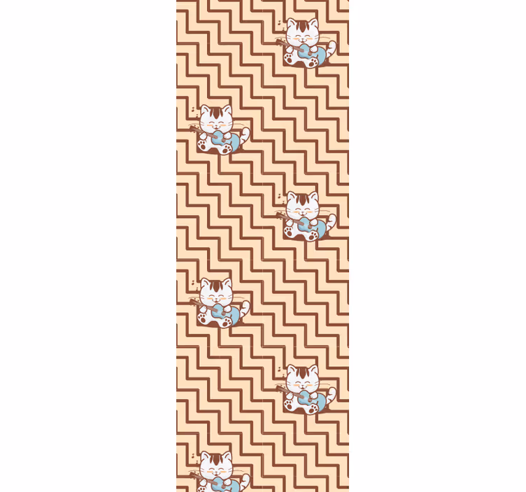 Papel pintado gatos motivo felino geométrico - TenVinilo