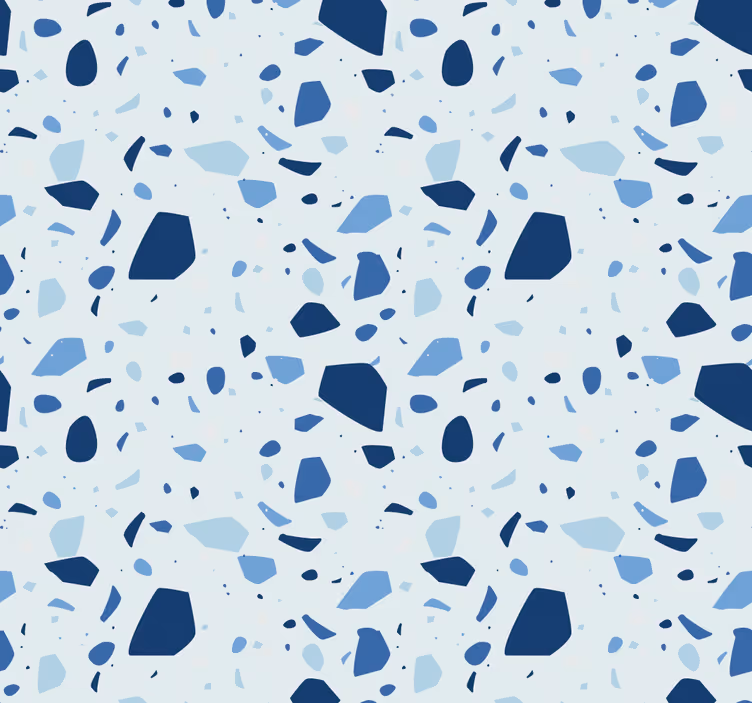 Papel pintado baño terrazzo color azul - TenVinilo