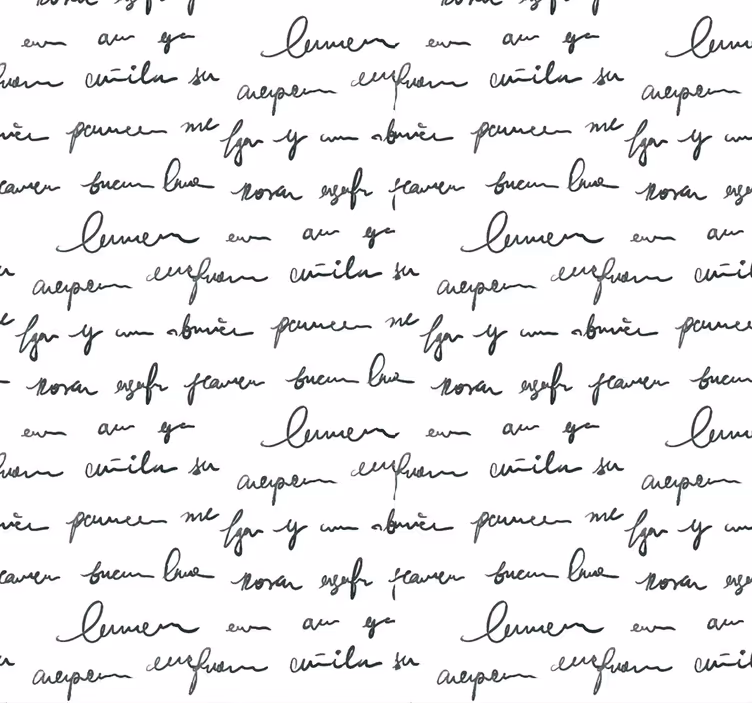Papel pintado salón escritos blanco y negro - TenVinilo
