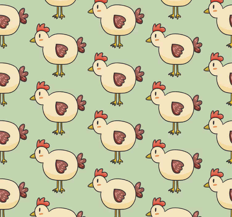 Papel pintado animal patrón de pollo - TenVinilo