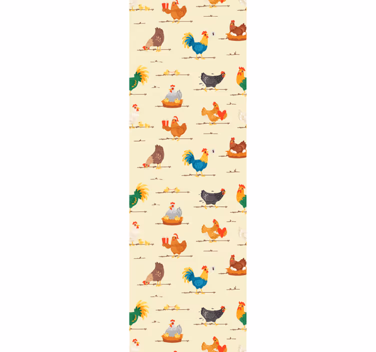 Papel pintado animal pollos en abundancia - TenVinilo