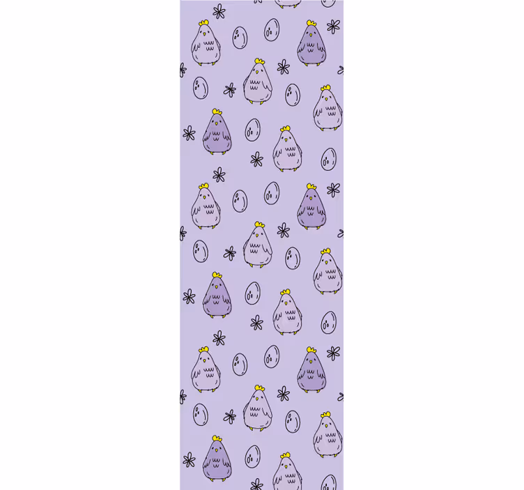 Papel pintado infantil diseño de patrón de pollito - TenVinilo