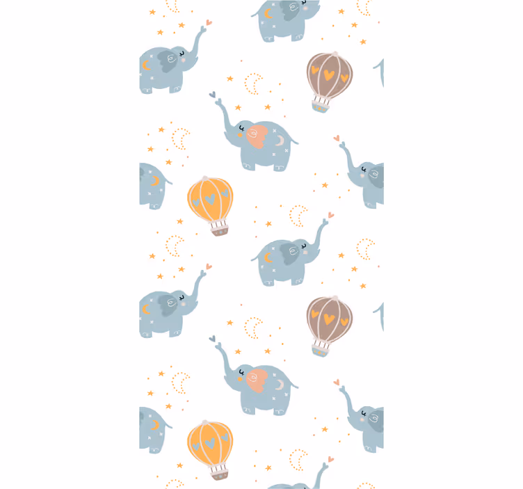 Papel pintado bebé baile del globo del elefante - TenVinilo