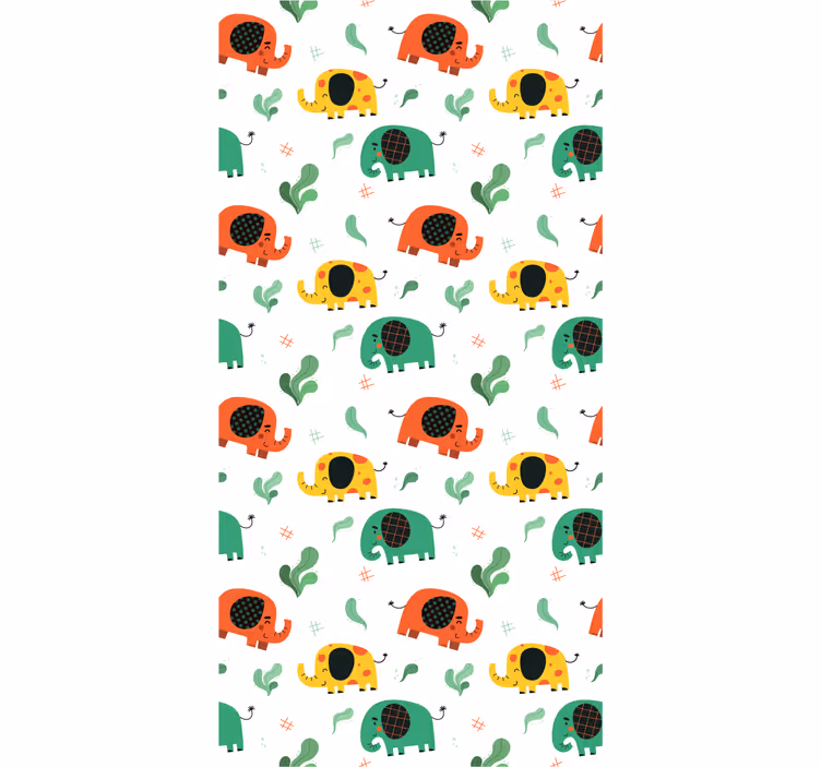 Papel pintado elefantes patrón de elefante juguetón - TenVinilo