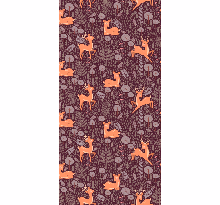 Papel pintado animal patrón de bosque leonado - TenVinilo