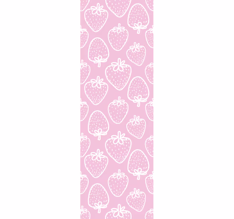 Papel pintado rosa fresas de lunares - TenVinilo