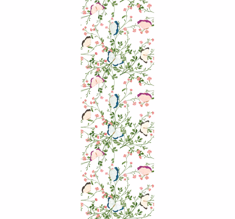 Papel pintado floral mariposa botánica - TenVinilo