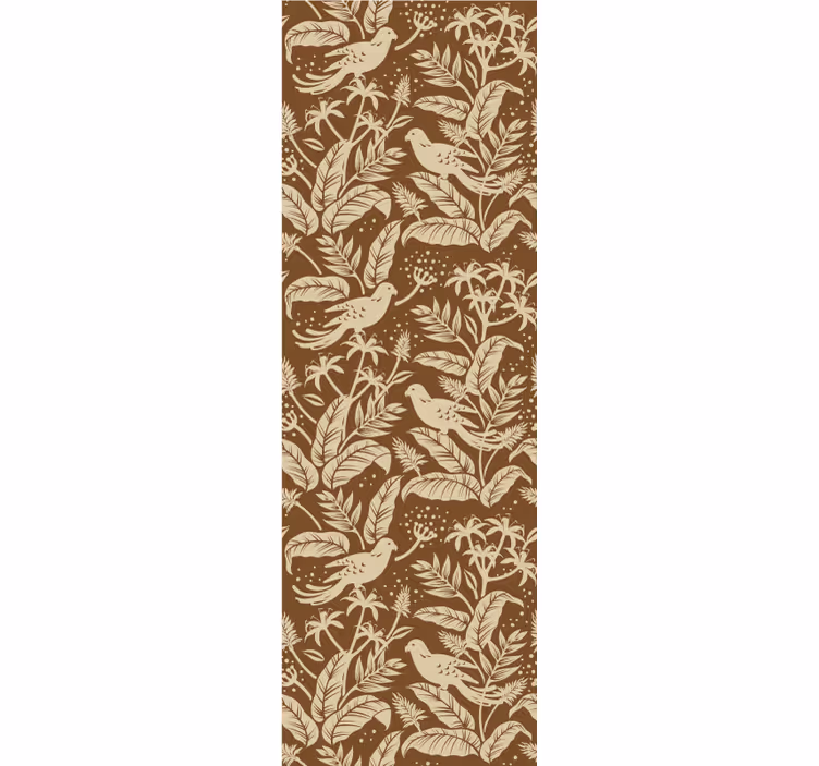 Papel pintado animal patrón botánico de aves - TenVinilo