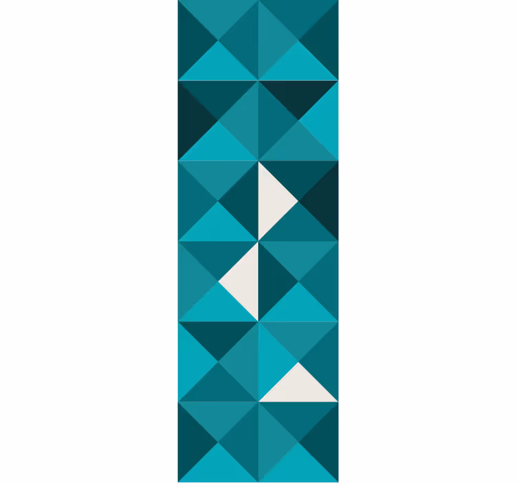 Papel pintado geométrico diseño triangular azul - TenVinilo