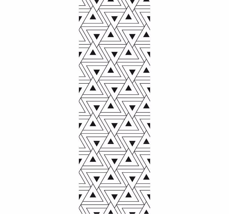 Papel pintado baño contorno triangular en blanco y negro - TenVinilo