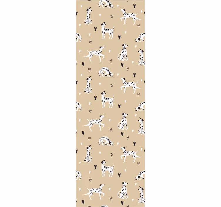 Papel pintado perros dibujados beige - TenVinilo