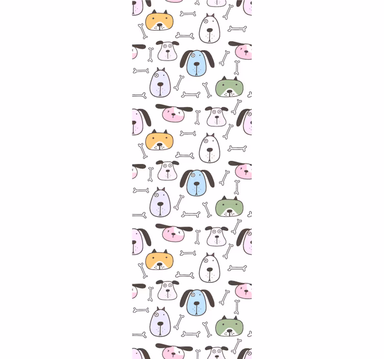 Papel pintado perros amigos caninos de dibujos animados - TenVinilo