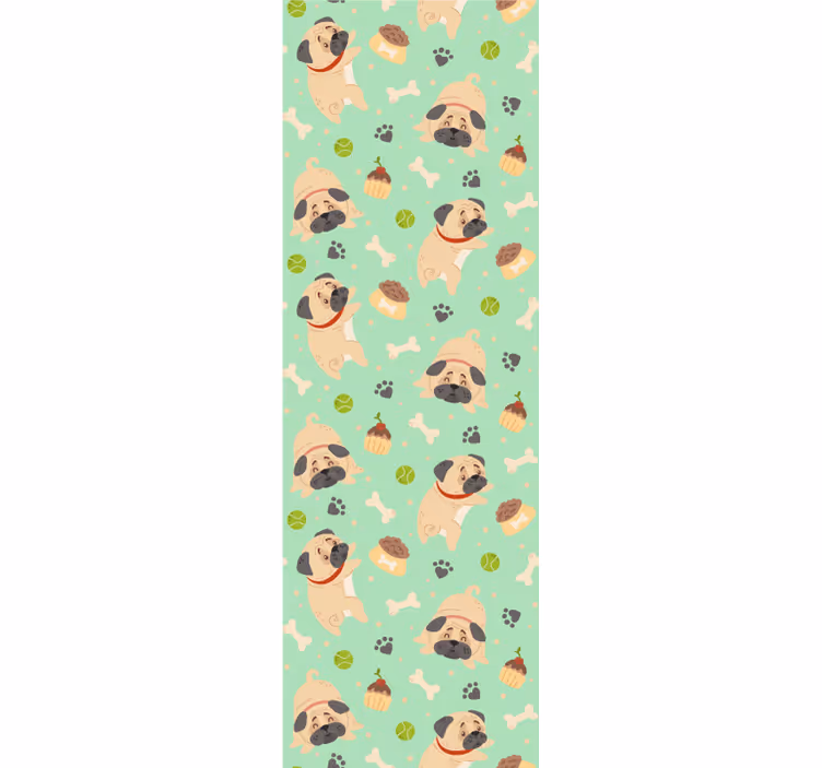 Papel pintado perros juego de patrones de pug - TenVinilo