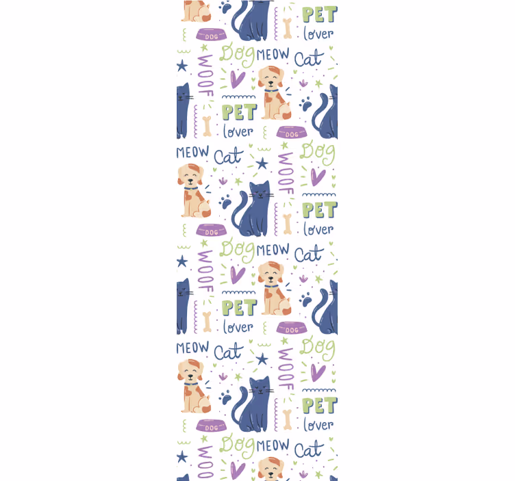 Papel pintado animales patrón para amantes de las mascotas - TenVinilo