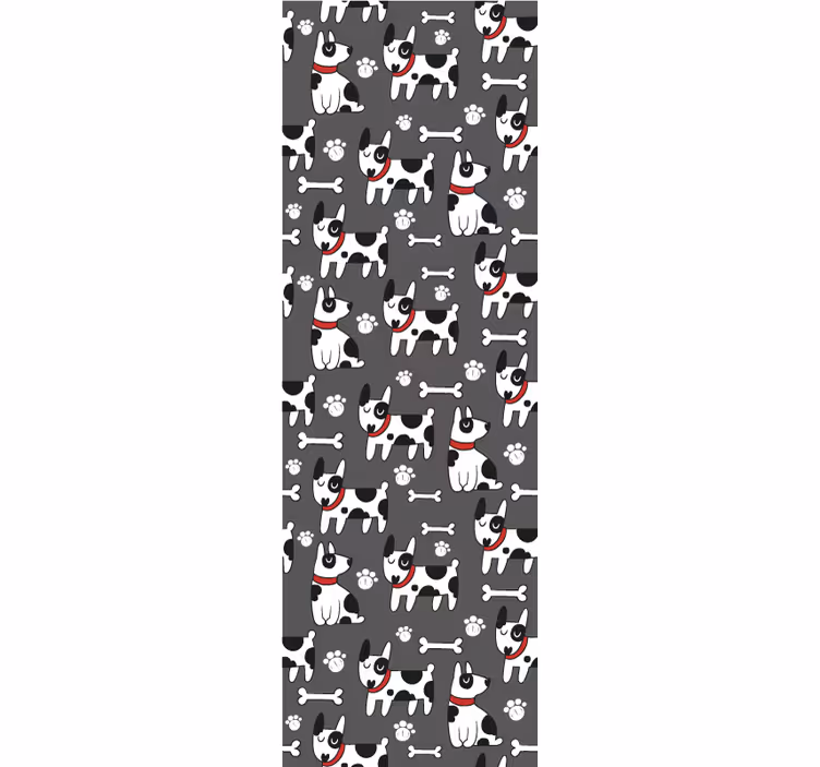 Papel pintado perros ilustración canina juguetona - TenVinilo
