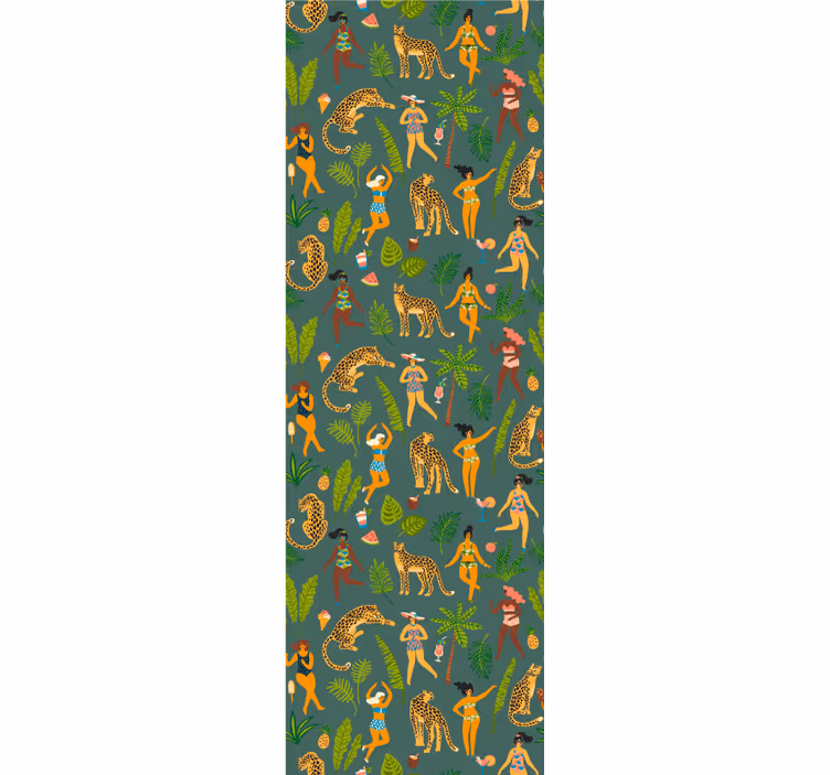 Papel pintado animal motivo de danza de la jungla - TenVinilo