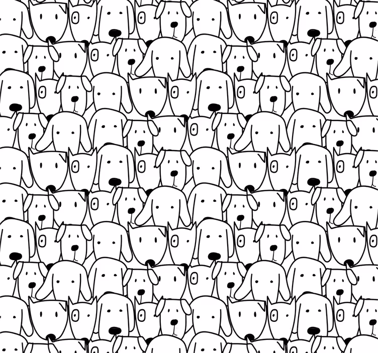 Papel pintado perros bonitos blancos y negros - TenVinilo