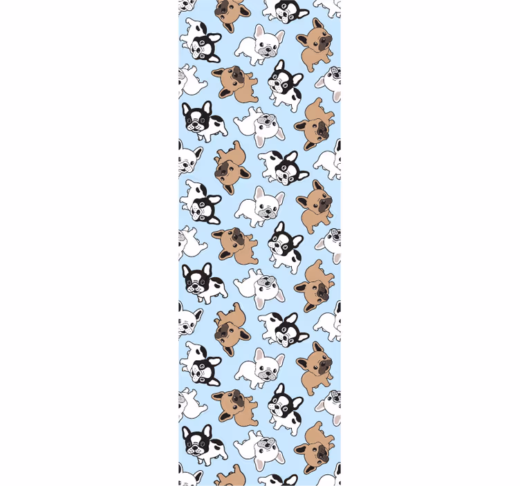 Papel pintado animal patrón de cachorros juguetones - TenVinilo