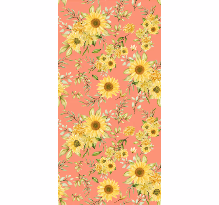 Papel pintado flores ramilletes de girasol - TenVinilo