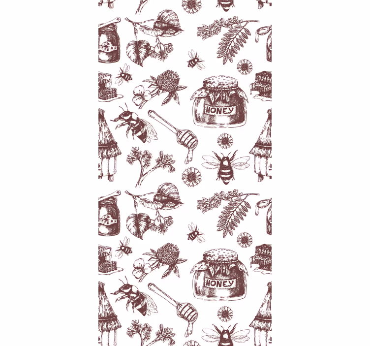 Papel pintado animal boceto de apiario rústico - TenVinilo