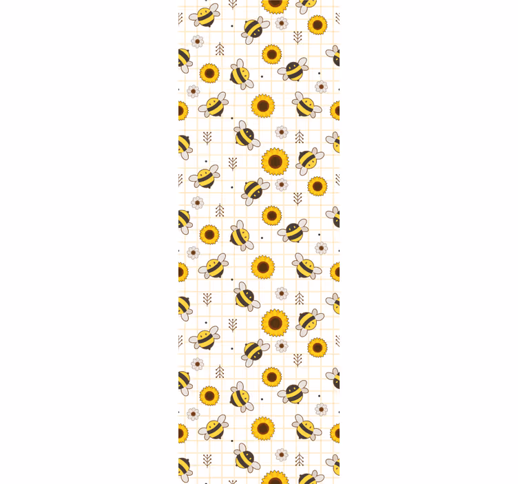 Papel pintado animal patrón de girasoles de abejas - TenVinilo
