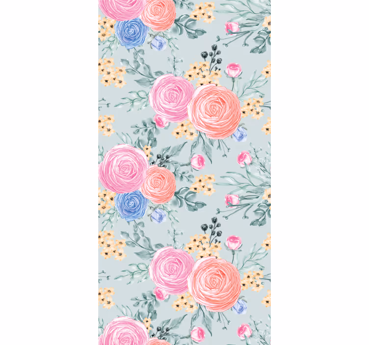 Papel pintado flores estampado de ramo floral - TenVinilo