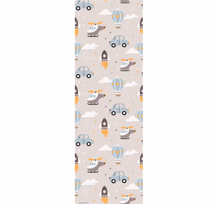 Papel pintado infantil transporte juguetón - TenVinilo