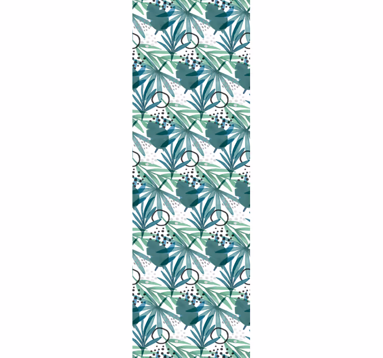 Papel pintado hojas geométrico tropical - TenVinilo