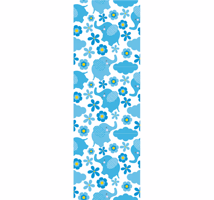 Papel pintado bebé patrones de flores de elefante - TenVinilo