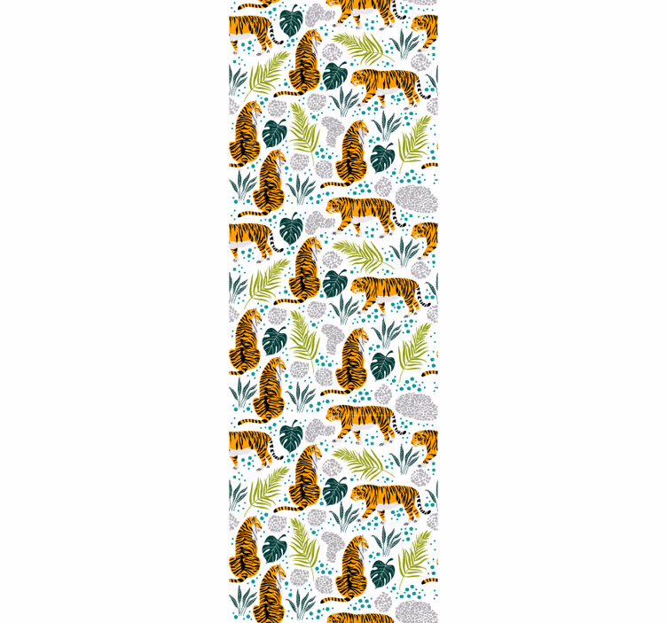 Papel pintado animal tigres y follaje - TenVinilo
