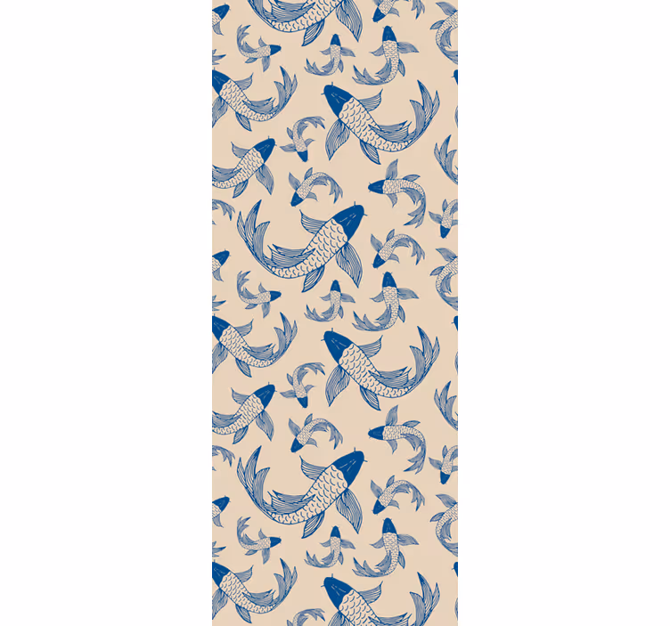 Papel pintado animal patrón de pez koi - TenVinilo