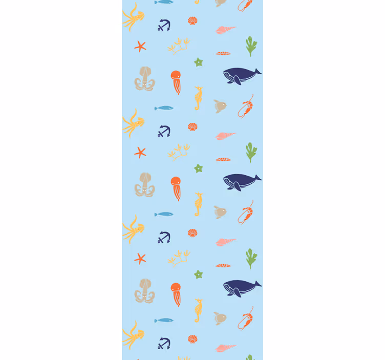 Papel pintado animal patrón de fauna oceánica - TenVinilo