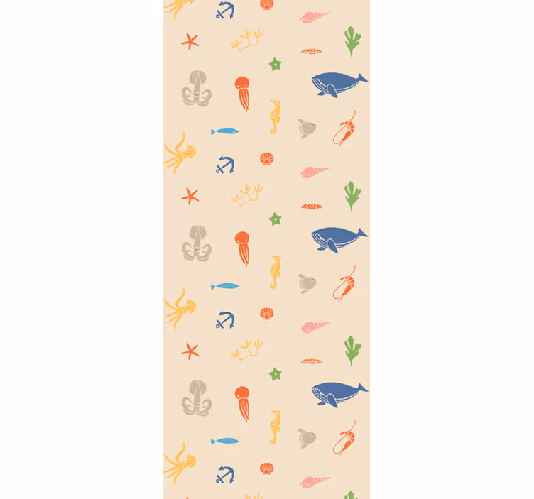 Papel pintado animales motivos de vida marina - TenVinilo
