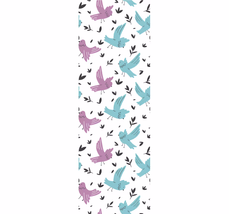 Papel pintado animal patrón de pájaro pastel - TenVinilo