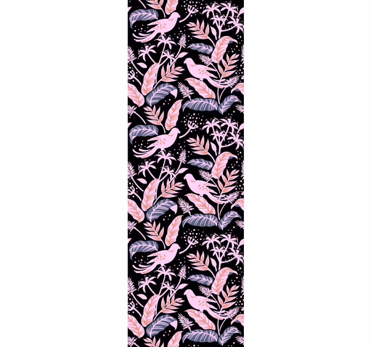 Papel pintado ornamental pájaros armonía floral - TenVinilo