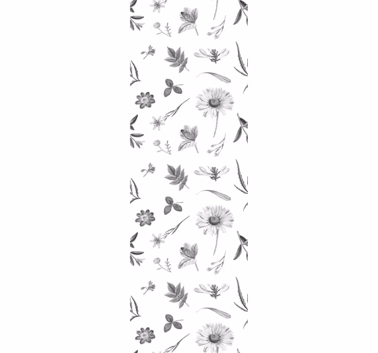 Papel pintado flores bocetos florales - TenVinilo