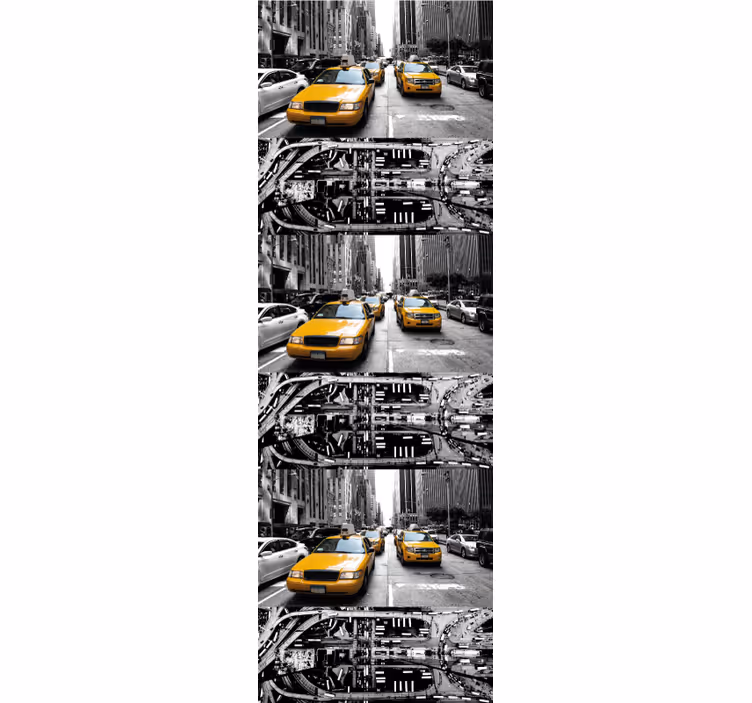 Papel pintado ciudades escena de taxi urbano - TenVinilo