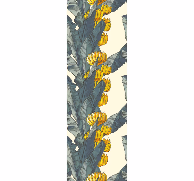 Papel pintado naturaleza flores de hoja de plátano - TenVinilo