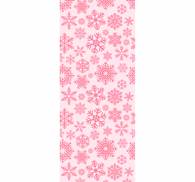 Papel pintado navidad patrón de copo de nieve rosa - TenVinilo