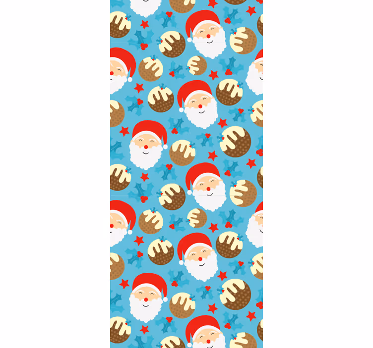 Papel pintado navidad patrón festivo de santa - TenVinilo