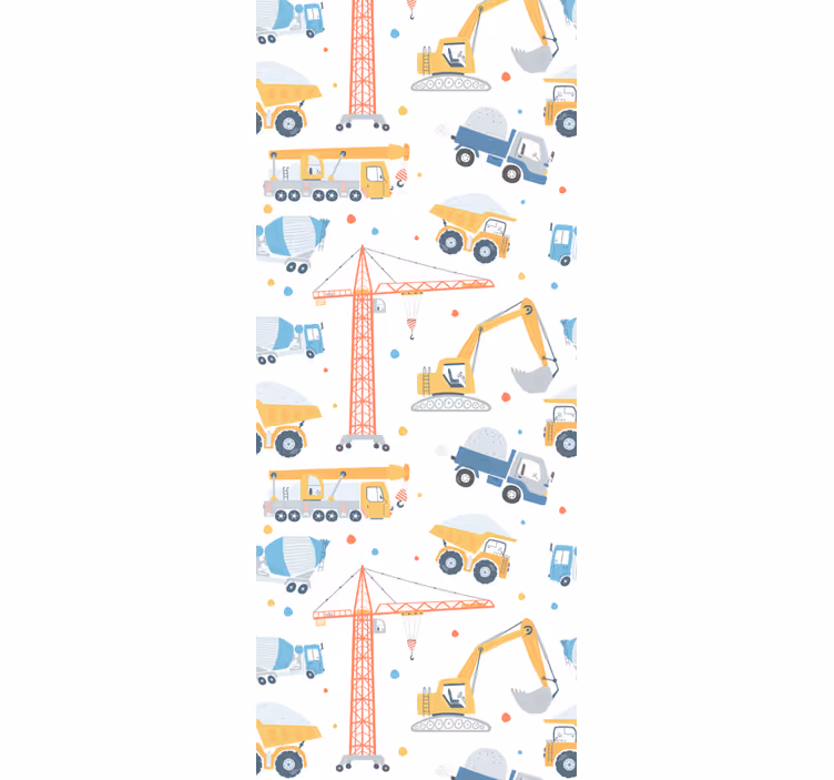 Papel pintado infantil motivos de construcción - TenVinilo