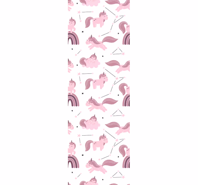 Papel pintado infantil patrón de unicornio de fantasía - TenVinilo
