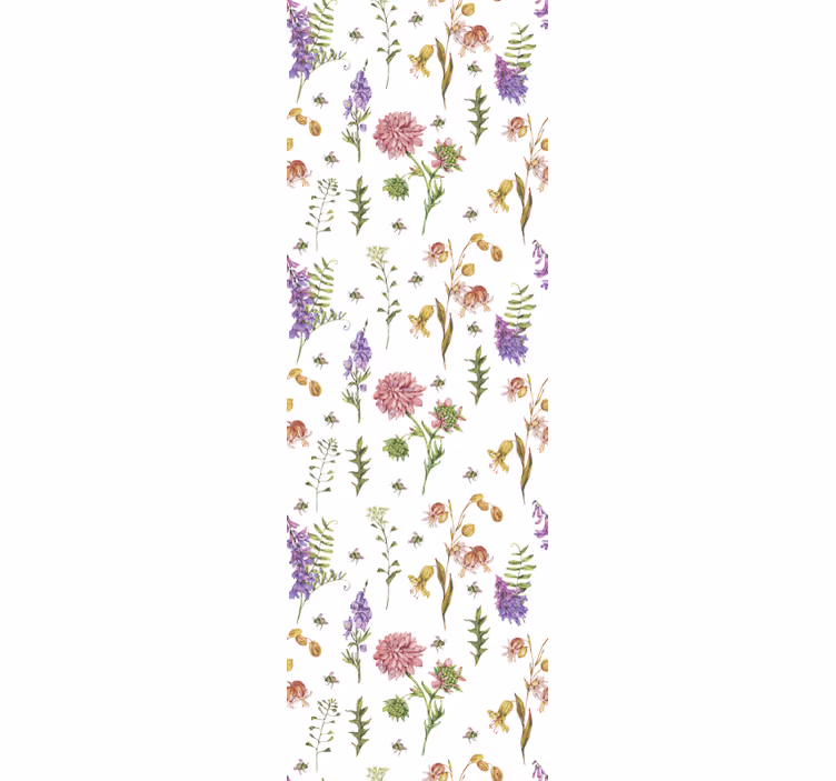 Papel pintado flores botánica de flores silvestres - TenVinilo