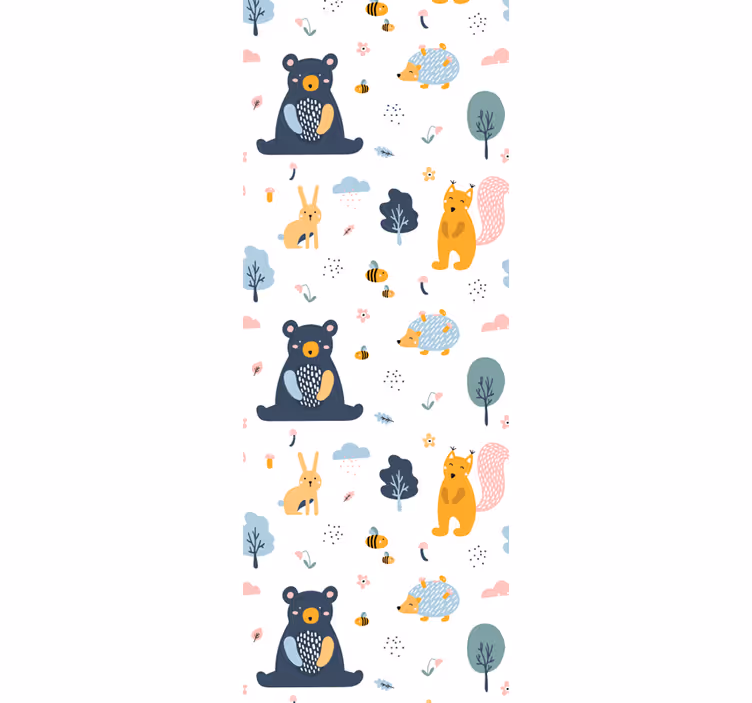 Papel pintado bebé animales del bosque - TenVinilo