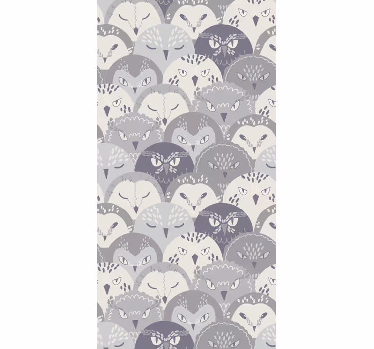 Papel pintado pájaros patrón con motivo de gato - TenVinilo